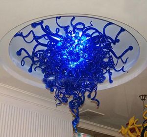 カスタムランプを作った青い現代イタリア風シャンデリア天井の天井の家の装飾照明ハンドブローされたムラノガラス
