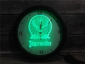 0R001 Jagermeister App RGB LED Neon Işık İşaretleri Duvar Saati