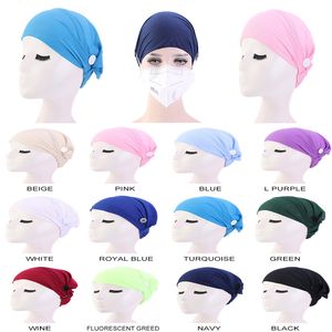 Kreative Frauen Knopf Stirnband Gesichtsmasken Halter Tragen Maske Schützen Sie Ihre Ohren mit Stirnband Breites Stirnband Krawatte Färben Stil DA506