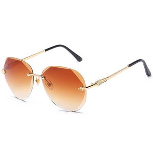 Solglasögon för kvinnor mode solglasögon Lyx solglasögon Oversized Vintage Sun Glasses UV 400 Ladies Rimless Designer Solglasögon 6C5J22
