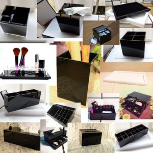 Wholesale acrylic holders for makeup for sale - Group buy Classic Acrylic Desktop Mirror Makeup Tools Home Storage Box Cosmetic Holder For Wedding Gift