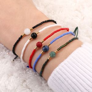 Natural Stone Braided Handmade Rope Friendship Strands Beaded Charm Bracelets Fashion Accessories Women Men Lover Jewelry