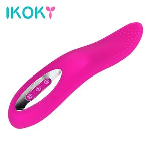 IKOKY Dildo Clitoris Stimulator Female Masturbation Oral Sex 12 Speed Tongue Vibrator G-spot Vagina Licking Sex Toys For Woman Y191220