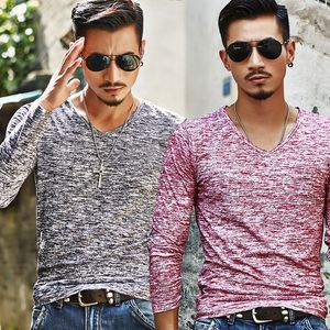Size M to 3XL Men's Spring Autumn Long Sleeve T Shirt Solid Color Casual Crew Neck T-shirt Hombres