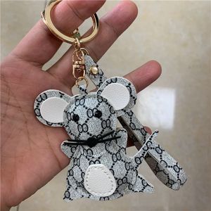 Mouse Design Keychains Cartoon Fashion Luxury Key Chain Accessories for Car Keys PU Leather Animal Keyrings Rings Holder Bag Charm Jewelry