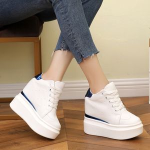 Hot Sale-Women High Platform Shoes Autumn Height Increasing Shoes 12 CM Thick Sole Ladies