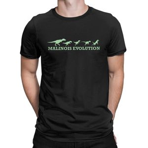 Malinois Evolution T-tröja Män 100% bomull Tappning T-shirts Crewneck belgisk hund Tee Shirt Short Sleeve Tops Present idé T200224