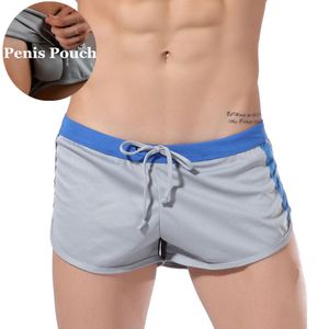 Mesh Running Shorts Männer Penis Beutel Fitnessstudio Shorts Männer losen Tasche Summer Home Freizeit Sport schnell trocken sexy Boxer Briefs Mann Mann