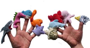 60 adet = 6lot Parmak Kukla Peluş Oyuncaklar Bebek Çocuk Doğum Günü Hediyesi için Hayvan Karikatür Deniz Hayvanları Bebek Favori Parmak Bebekler