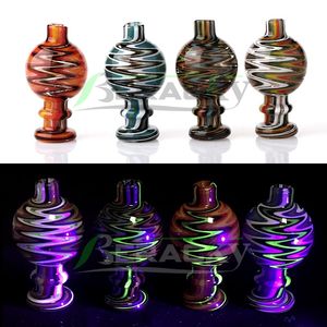 DHL!!! US Color Wig Wag UV Glass Bubble Carb Cap 26mmOD Heady Glass Carb Caps For Beveled Edge Quartz Banger Glass Water Bongs