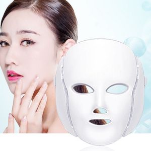 Beauty Photon LED Facial Mask With Neck Therapy 7 colors Light Skin Care Rejuvenation Wrinkle Acne Removal Face Home Spa