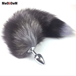 Mwoiiowm Fox Metal Anal Plug Erotic Anus Butt for Woman and Men Adult Sex Accessories Tail SM Toys