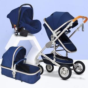 Barnvagnar# Högt landskap Baby Barnvagn 3 i 1 Hot Mom Pink Travel Pram Carriage Basketbilstol och vagn Q240429