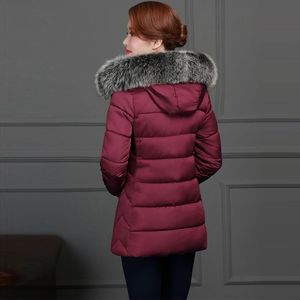 Große Pelz Winter Jacke Frauen Neue 2019 Mode Baumwolle Gefütterte Kapuze Weibliche Jacke Parkas Unten Winter Mantel Frauen größe S-5XL