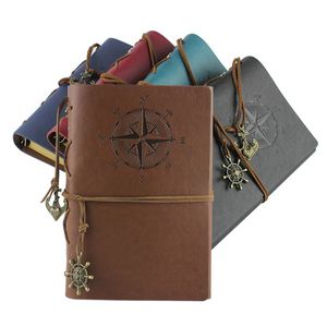 Retro Vintage Pirate Anchor Notebook PU Cover Loose-Leaf String Bound Blank Notebook Diario di viaggio Diario Notepad Student Jotter BH2492 TQQ