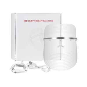 LED Facial Mask Rejuvenate Skin Care Machine 3 Colors Therapy Korean Face Beauty Photon Acne Anti Wrinkle