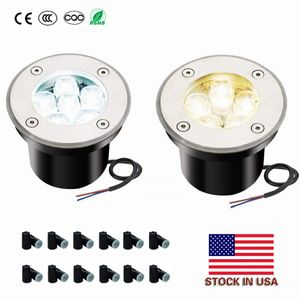 US Stock + 5W 3000K 6000K LED Landskapsbelysning Lågspänningsbelysning i markbrunn Ljus 12v vägljus