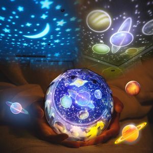 Ny Magic Star Moon Planet Rotating Galaxy Projektor Lampa Led Night Light Cosmos Universe Luminaria Baby Lights för Present Starry Sky