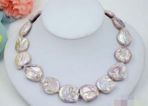 Wiedergeborene Perlen großhandel-Freies Verschiffen heiße sale mm barocke Lavendel KESHI Münze wiedergeborene Perlenhalskette