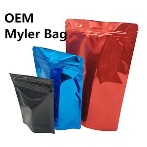 OEM Bag Customized Packaging Clear Plastic Zip Lock Bags Printed Logo Stickers Mylar Smell Proof Bag 3.5g 1g Childproof Custom Standup Pouch