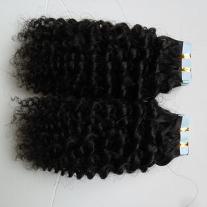 Kinky Curly Virgin Hair Tape-Haarverlängerungen 40 Stück 10