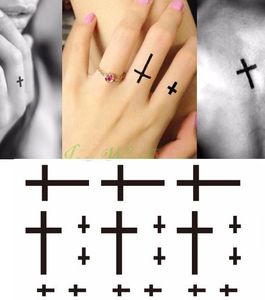 Wodoodporna Naklejka Tymczasowa Tatuaż Małe Krzyż Słońce i Księżyc Na Finger Ear Tatto Flash Tatoo Fałszywe Tatuaże Dla Dziewczyny Kobiety Mężczyźni C18122801