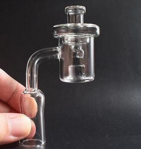 Nuovo banger al quarzo con nucleo del reattore con fondo spesso 4 mm con tappi in carbonio a manovella in vetro 10 mm 14 mm 18 mm chiodo al quarzo per tubi dell'acqua in vetro Bong