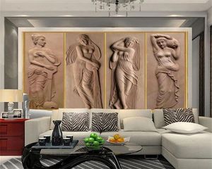 Personalizado 3D papel de parede mural europeu 3d em relevo retro beleza casa decoração sala sala de estar quarto wallcovering hd wallpaper