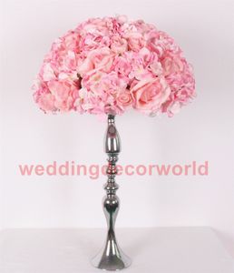 花のない花はありません）テーブルセンターピースの装飾の結婚式の背景造られた絹の花の球の球の中心部の中心部絹の花の装飾0628
