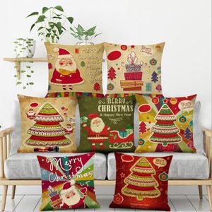 2019 nyaste bländar färg julgran mönster linne tryckning kudde hem soffa kudde kudde bil tillbaka kuddväska gratis frakt