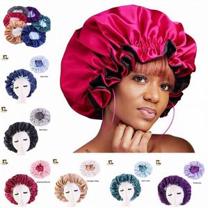 Silk Cap Hat Double Beanie Caps Women Head Cover Night Sleep Cap Satin Bonnet for Hair Wake Up Perfect Daily Factory Sale