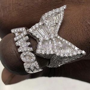 Asap Rocky Carti Awge Butterfly Ring Hip-Hop Street Rap Män Full Of Zircon Rings