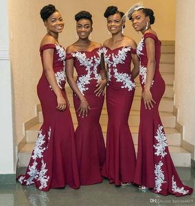 埋葬新しいアフリカンオフショルダーブライドメイドドレス