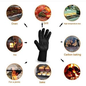 Fashion- Gloves Insulated Kitchen Tool Heat Resistant Glove Oven Pot Holder BBQ Baking Cooking Mitts Five Fingers Anti Slip sold by pcs