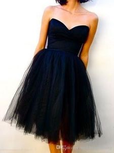 Under 100 med spets upp 2019 Vintage Real Image Dark Navy Tea Längd Tulle Bridesmaid Dresses Maid of Honor Dresses Corset Prom Party Dresses