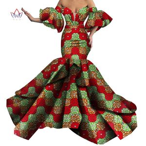 Bazin Riche African Print Sexig Evening Long Dresses Dashiki African Dresses For Women African Clothes Axless Dresses WY5613