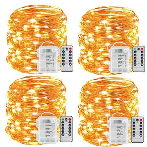 Umlight1688 Fairy Lights Battery Operated 100 LED String Remote Control Timer Twinkle String Lights 8 Modes 16.4 Feet Firefly Lights