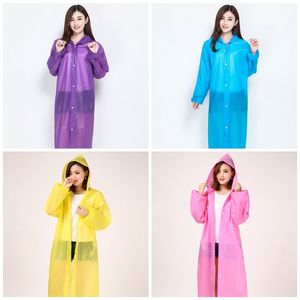  Moda Turu Zorunlu Panço Rainwears Plastik Şeffaf Açık Rafting Düğmeler Yağmurluk Bay Bayan Unisex Kapşonlu Yağmur Giyim Yeniden kullanılabilir 4 E19 7YT