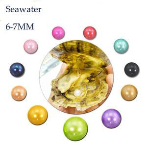 Natural Akoya mm färger havsvatten runt pärla ostron för DIY tillverkning av halsbandsarmarörhängen ring smycken gåva