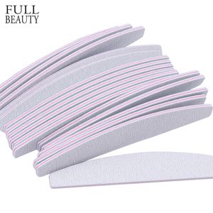 Full skönhet 5st Nail File Slipning Half Moon 100/180 Grå buffertblock för manikyr Polering Tools Nail Art Tillbehör CH831