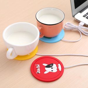 Power Supply Office USB Cartoon Coffee Cup Tea Warmer Electric Heater Heating Soft Rubber Coaster Protector Anti Heat Winter