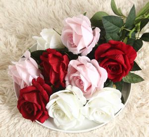 Sztuczne róże kwiat fałszywe jedwabne pojedyncze róże wielokolorowe kolory do ślubu centralne elementy domu party dekoracyjne kwiaty panny młodej gospodarstwa flowegb1707