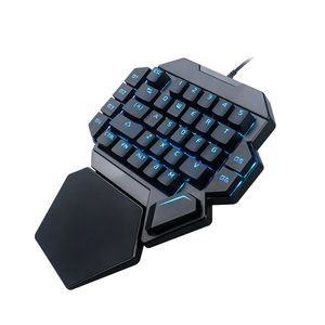 Bilek PEDLİ Taşınabilir Mini Oyun Klavye K50 RGB Kablolu Gaming Klavye Tek elli Mavi Anahtar Makro Tanım 35 Tuşlar Mekanik Klavye