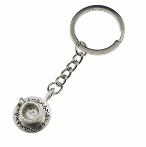 Moda Antik Gümüş Nefis 3D Kahve Fincanı Çanak Çay Fincanı Kolye Anahtarlık Anahtarlık Kadınlar Için Yaratıcı Anahtarlık Tutucu Takı 852