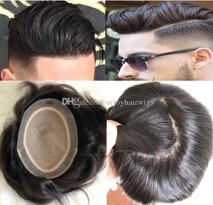 Homens WIG WIG MENS CAPACES RETISTRA FUTURA FUTADA Base de seda Toupee Full Silk Top Toupee Europeu Virgin Remy Human Human Human Wig Peruca para Homens