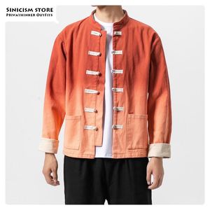 Fashion-Casual Chinese Style Men Jackor Höst Vintage Mens Jacket Mode Singel Breasted Male Coat Size M-5XL