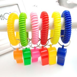 Plastic spring whistle number plate coil sauna card key ring hand ring Outdoor Gadgets