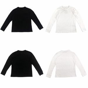 Wholesale black cotton shirt resale online - 20ss Mens T Shirts Fashion Mens Cotton Breathable Long Sleeves Men Women High Quality Fashion Black White T Shirt Tees