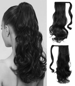 9a Ponytail Wrap Clip Hair Extensions 100% Virgin Brazylijski Peruwiański Malezyjski Indian Remy Human Falisty Włosy Horsetail Kolor 1b