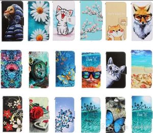 Cartoon Leather Wallet Cases For Samsung Galaxy S21 A02S A42 G A22 G A32 S20 Ultra Plus A51 A71 Owl Flower Butterfly Wolf Rose Sea Ocean Card Holder Flip Cover